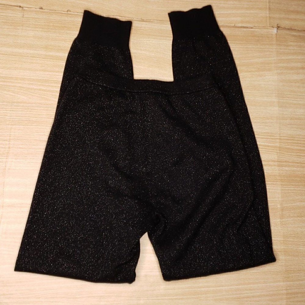 Gap Kids Girls Black Sparkle Heavy Weight Ribbed Knit Pants XXL